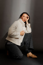 Ivory Lurex Crop Astra Coat