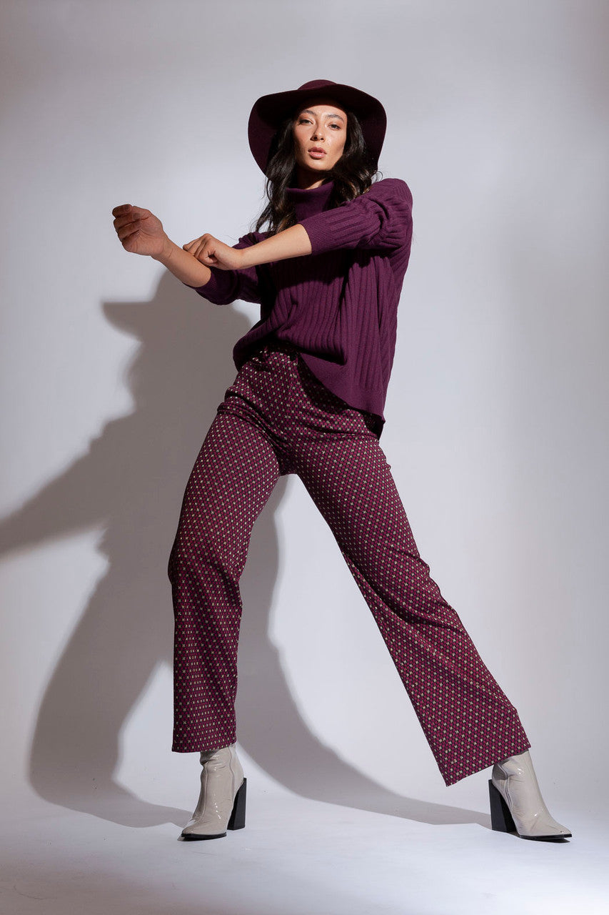 Plum Cowl Neck Jumper