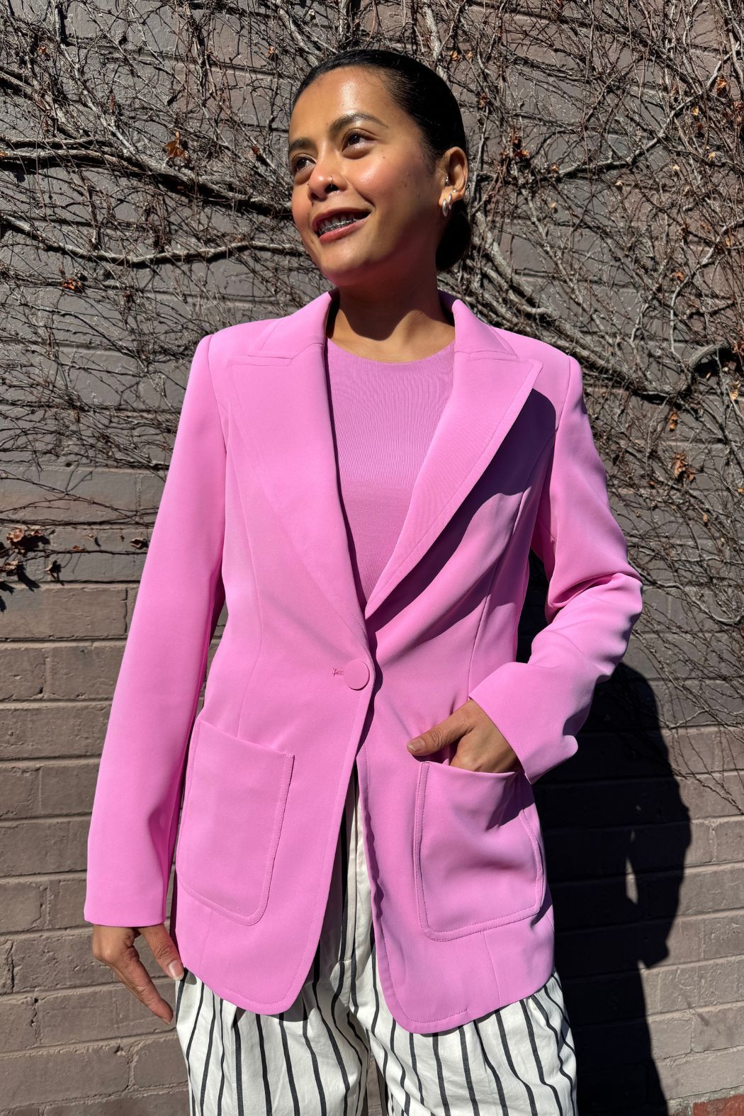 Pink Euro Pocket Blazer