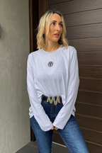 Grey Marle Embroidered Tee