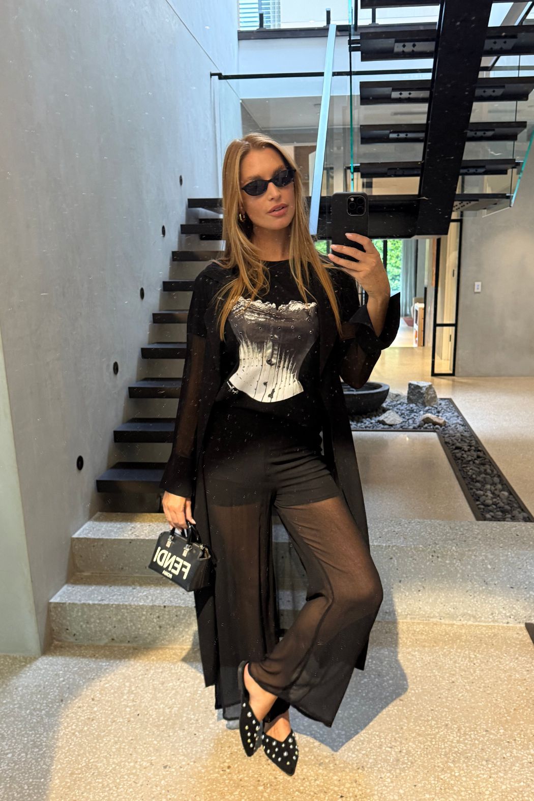 Black Sheer Viscose Lined Pant