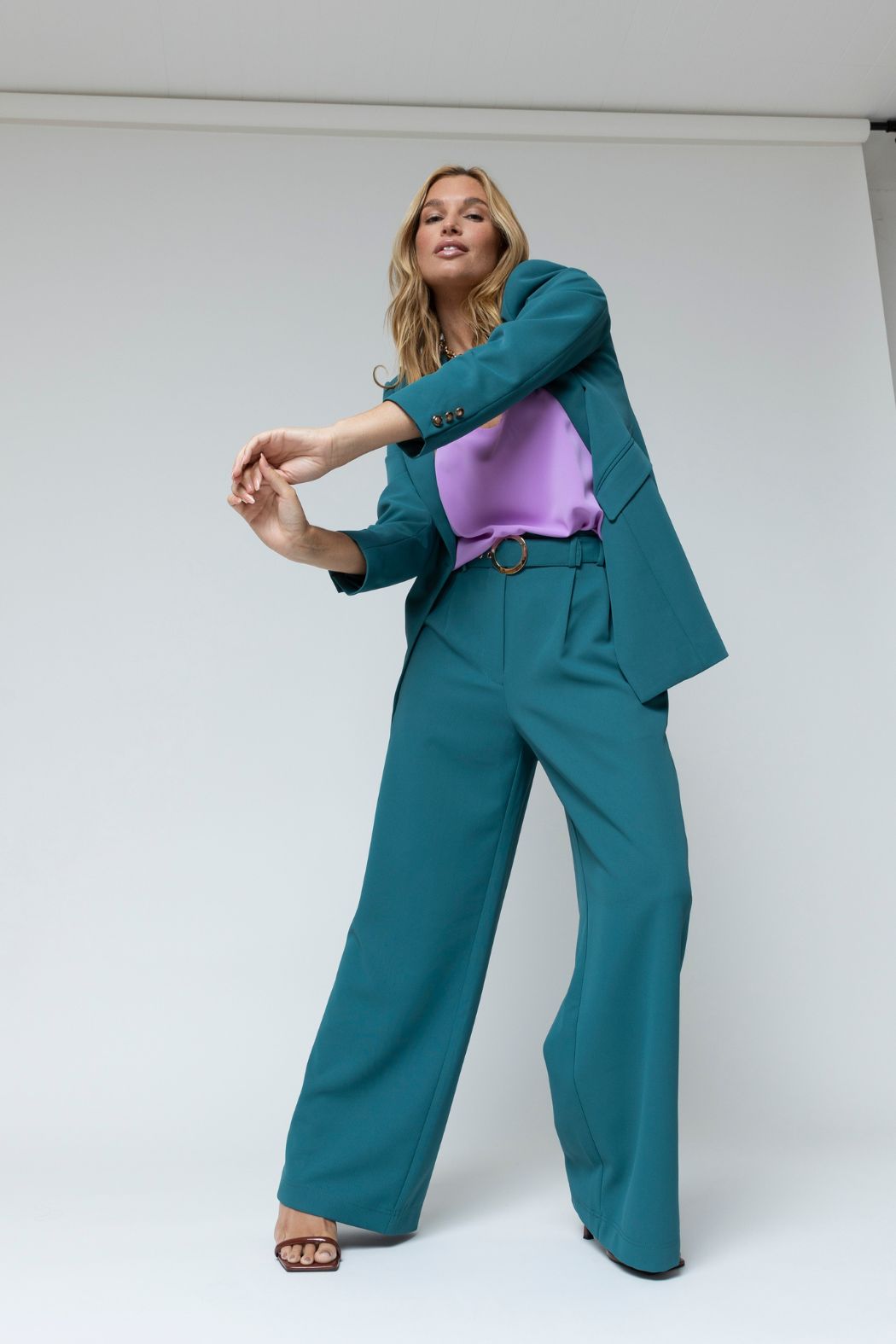Teal Twill Cleo Blazer - Sale