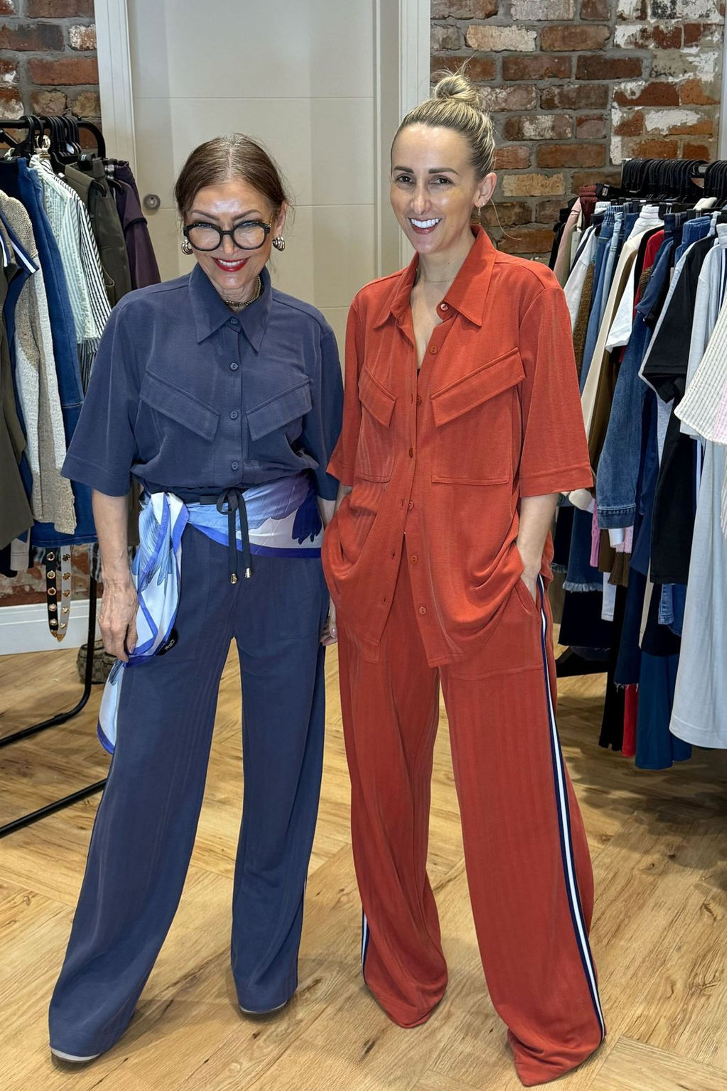 Rust Herringbone Stripe Pant