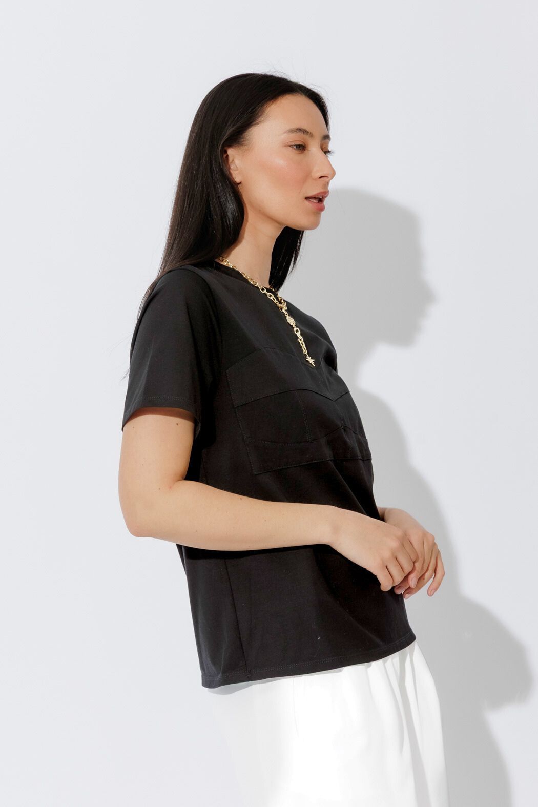 Black Bustier T-Shirt