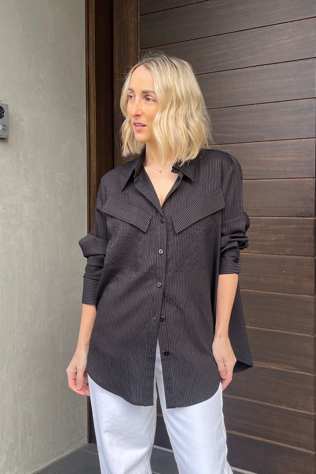 Black Angle Pocket Shirt