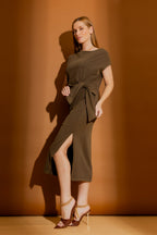 Khaki Washed Harlow Dress