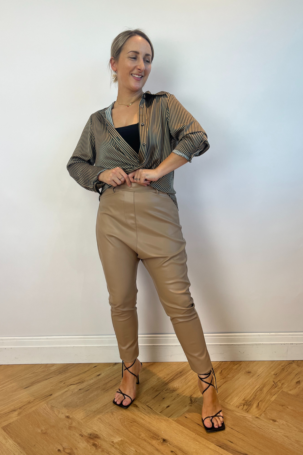Taupe Vegan Leather Droppie - FINAL SALE