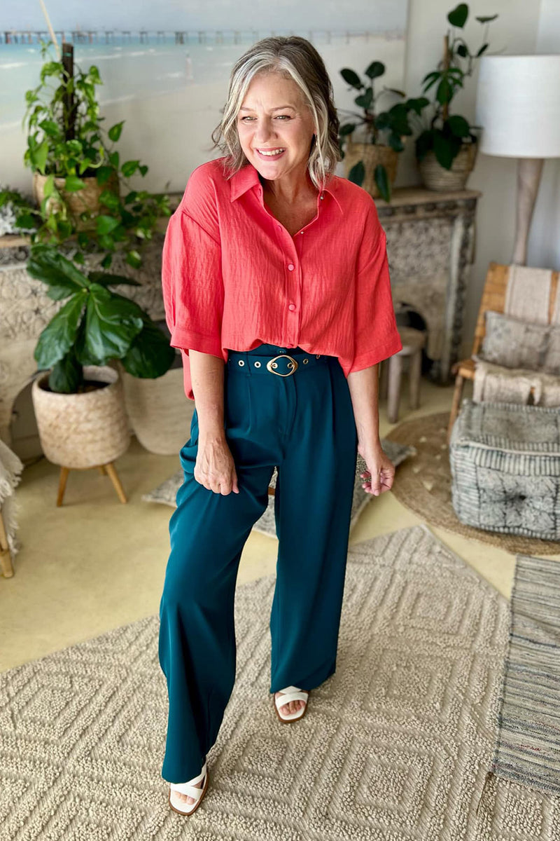 Teal Euro Cleo Pant