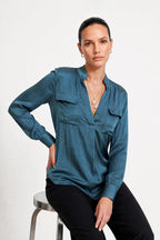 Teal Glow Cargo Blogger Shirt
