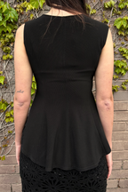 Black Crochet Flippy Top