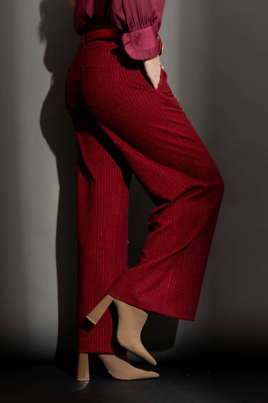Red Check Pintuck Culotte Red Check