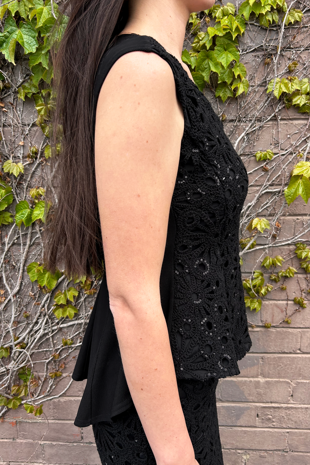 Black Crochet Flippy Top