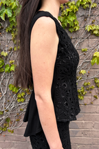 Black Crochet Flippy Top
