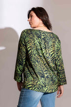 Green Animal Rosette Blouse