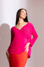Pink Rosette Blouse