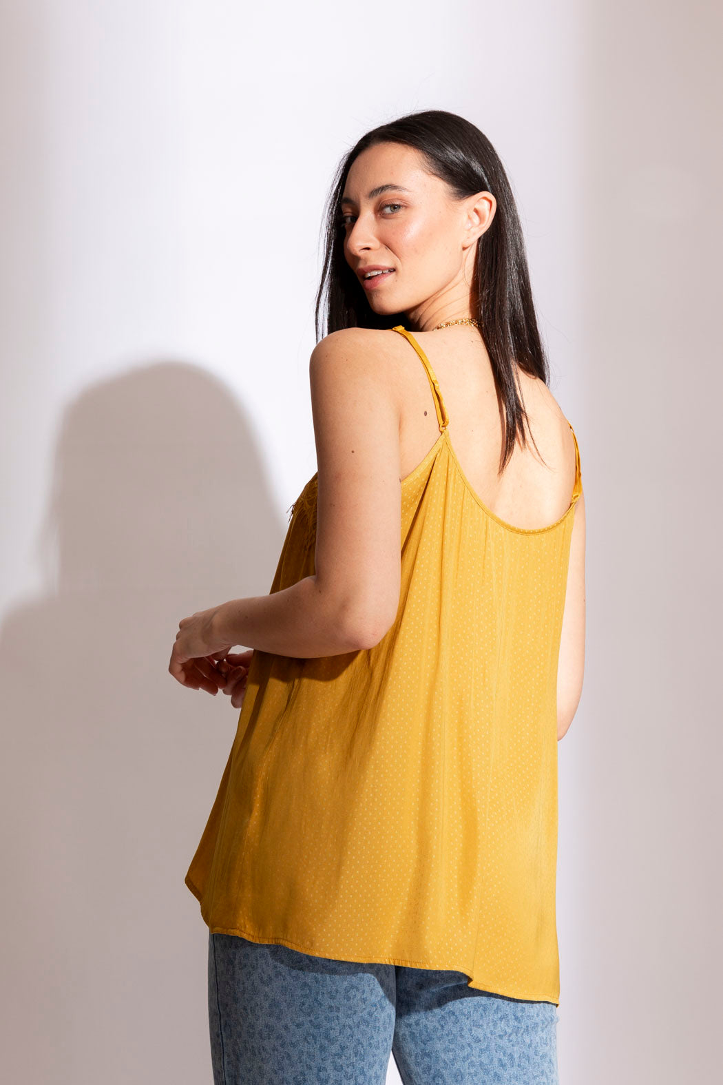 Mustard Lace Dobby Cami
