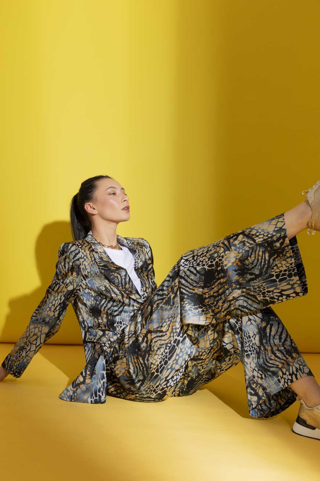 Blue Stripe Paperbag Pant