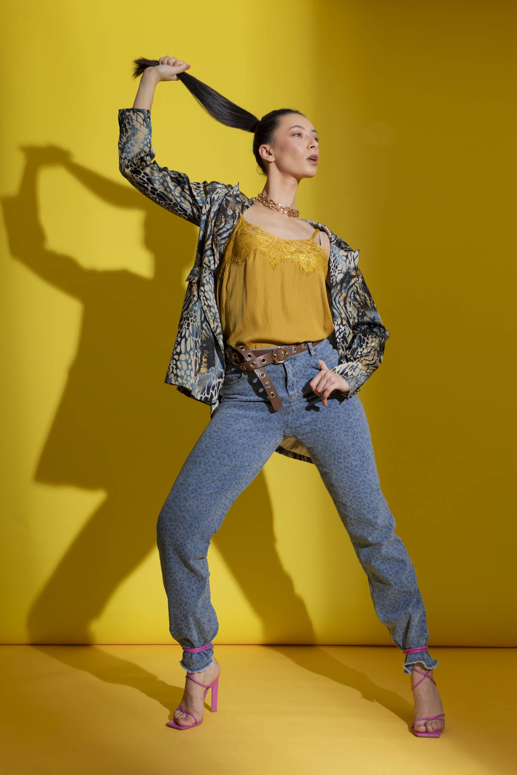 Mustard Lace Dobby Cami