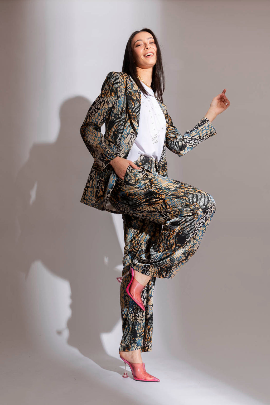 Blue Stripe Paperbag Pant