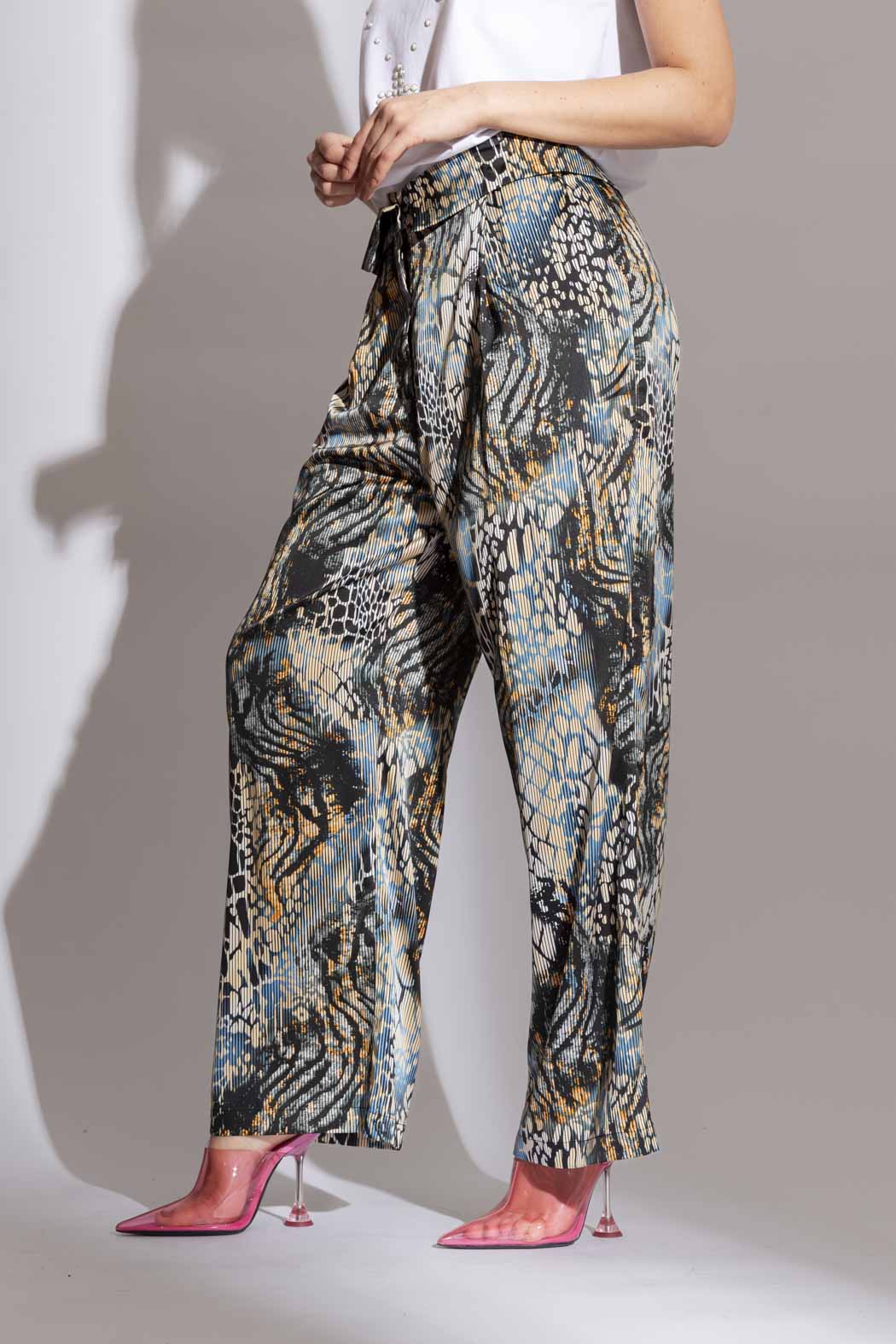 Blue Stripe Paperbag Pant