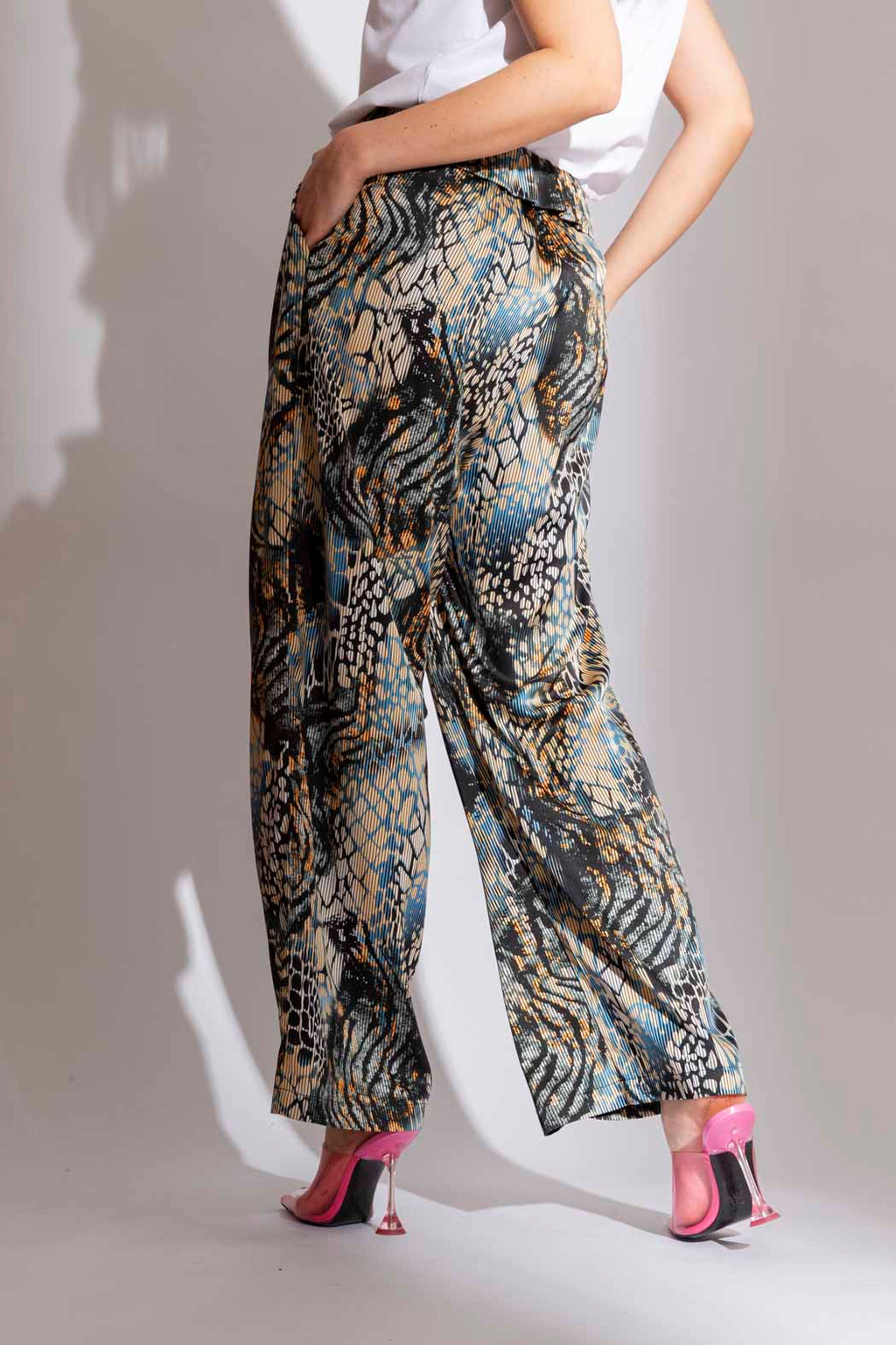 Blue Stripe Paperbag Pant