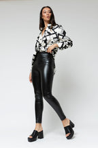 Black Waxed Leggings - Final Sale