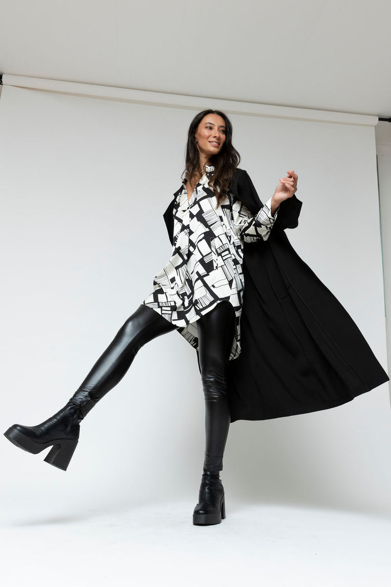 Black Waxed Leggings - Final Sale