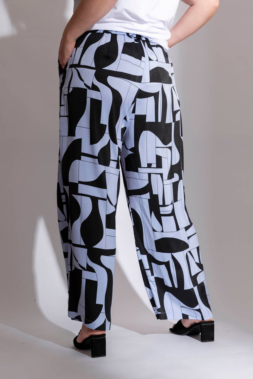 Black/lilac Paperbag Pants