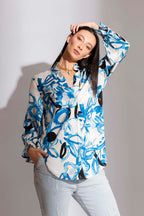 Blue/White Femme Blogger Shirt