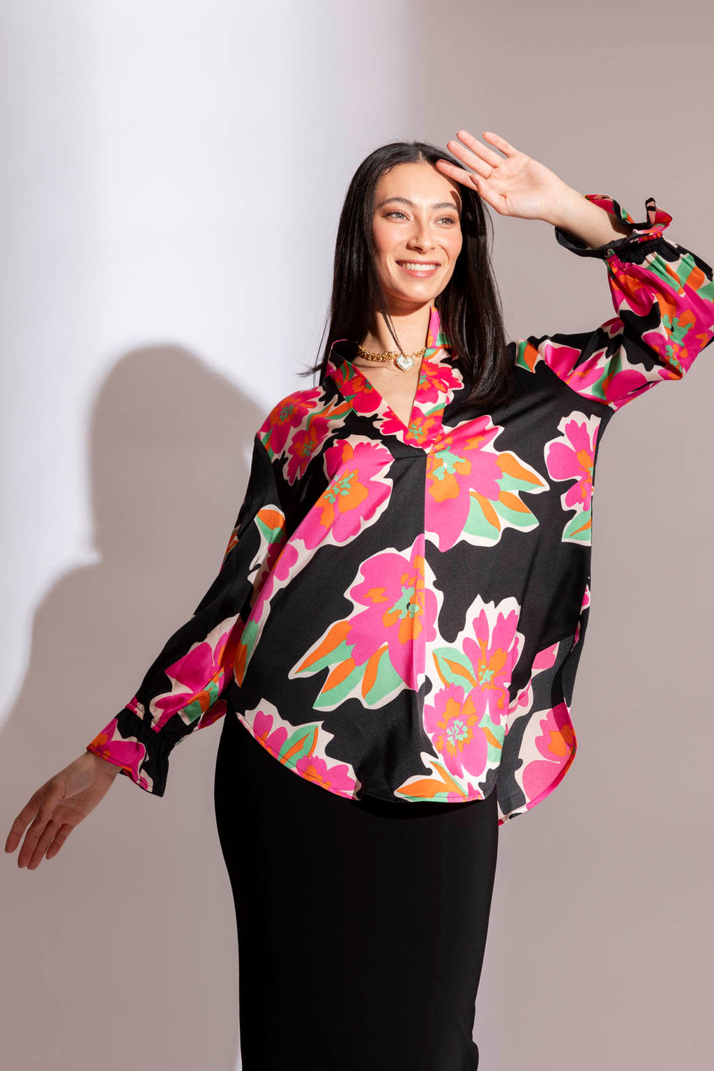 Pink Floral Femme Blogger Shirt