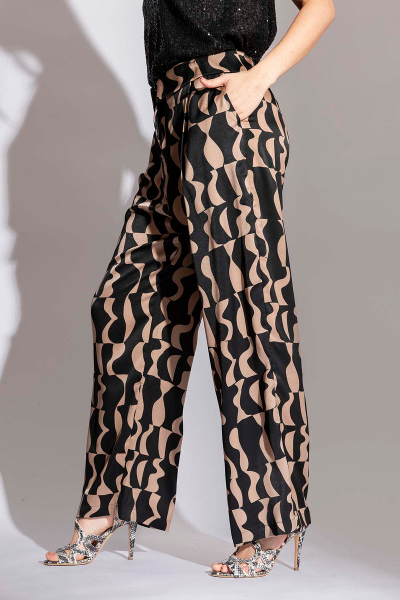 Black/Latte Paperbag Pant