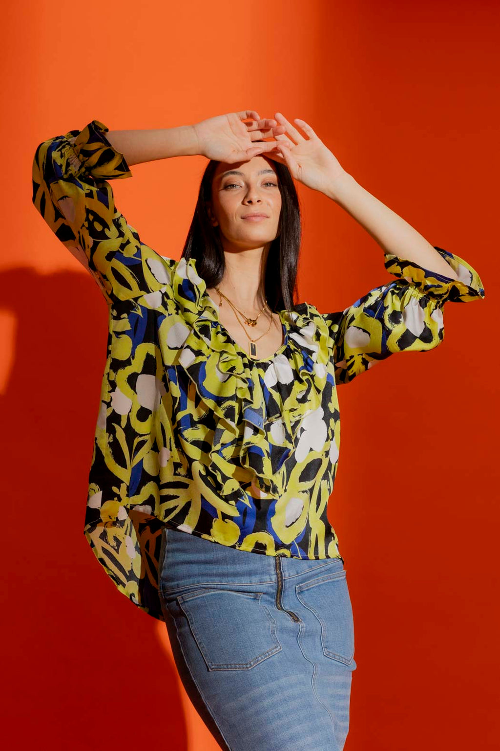 Silky Frill Blouse 60221a H