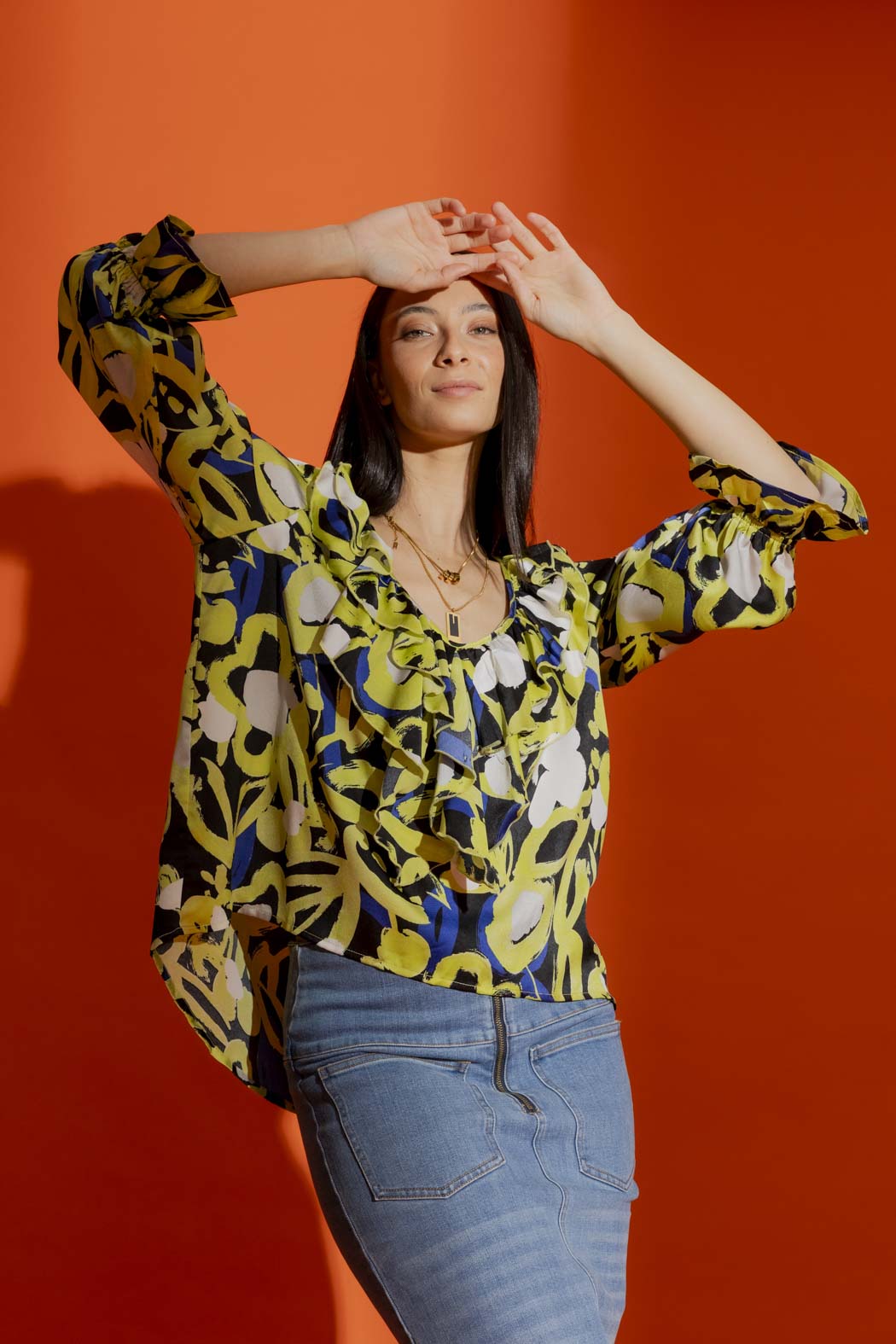 Silky Frill Blouse 60221a H