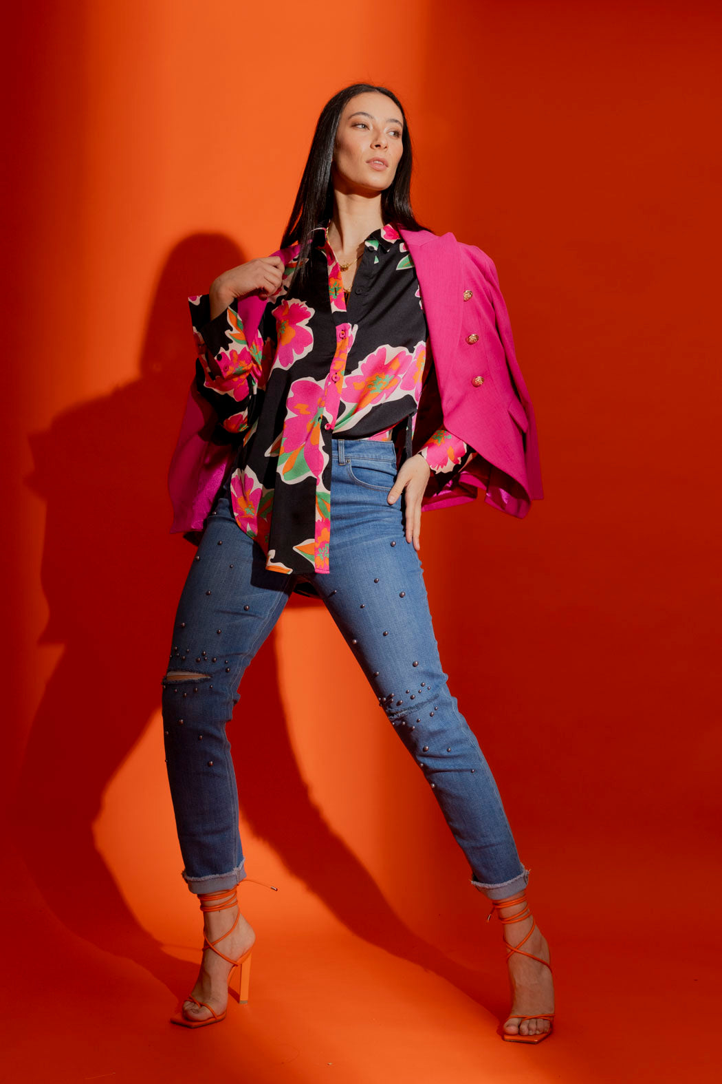 Pink Floral Charlie Shirt