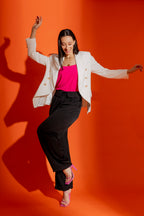 Black Silky Paperbag Pant