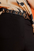 Black Ponte Crop Flare Pant
