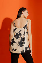 Beige / Black Wide Strap Cami