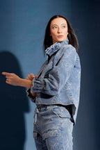 Mid Denim Floral Jacket