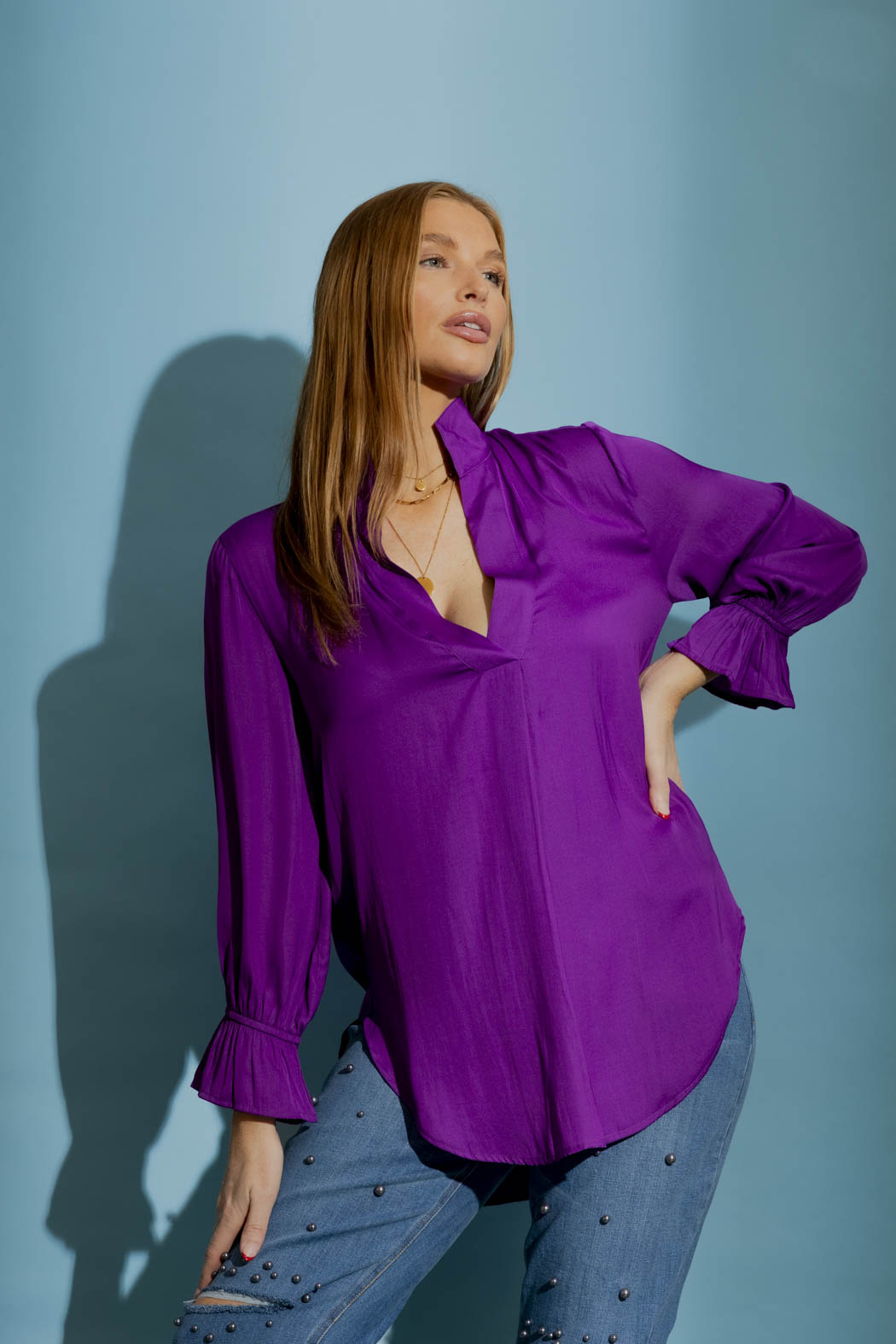 Magenta Femme Blogger Shirt