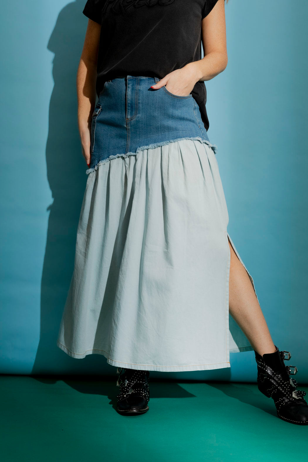 Mid Denim Nicole Skirt