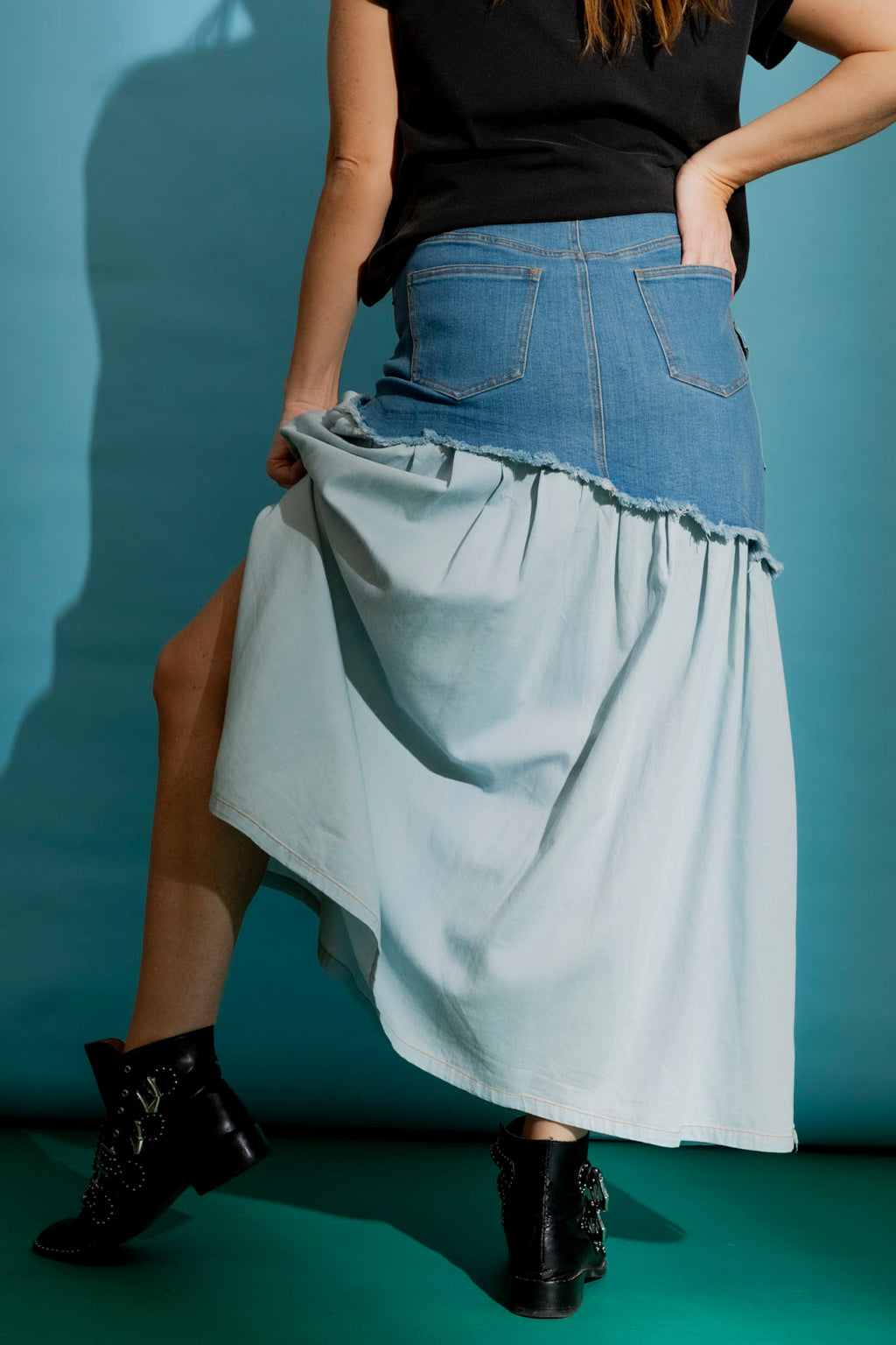 Mid Denim Nicole Skirt