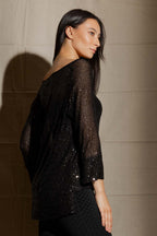 Black Sequin Over Top