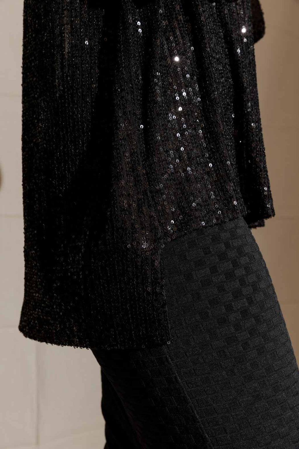 Black Sequin Over Top