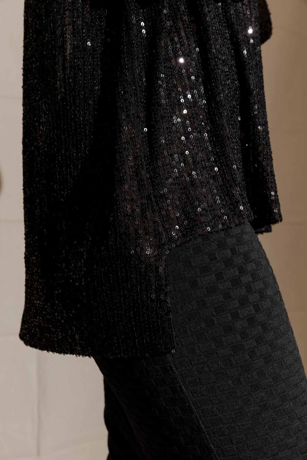 Black Sequin Over Top