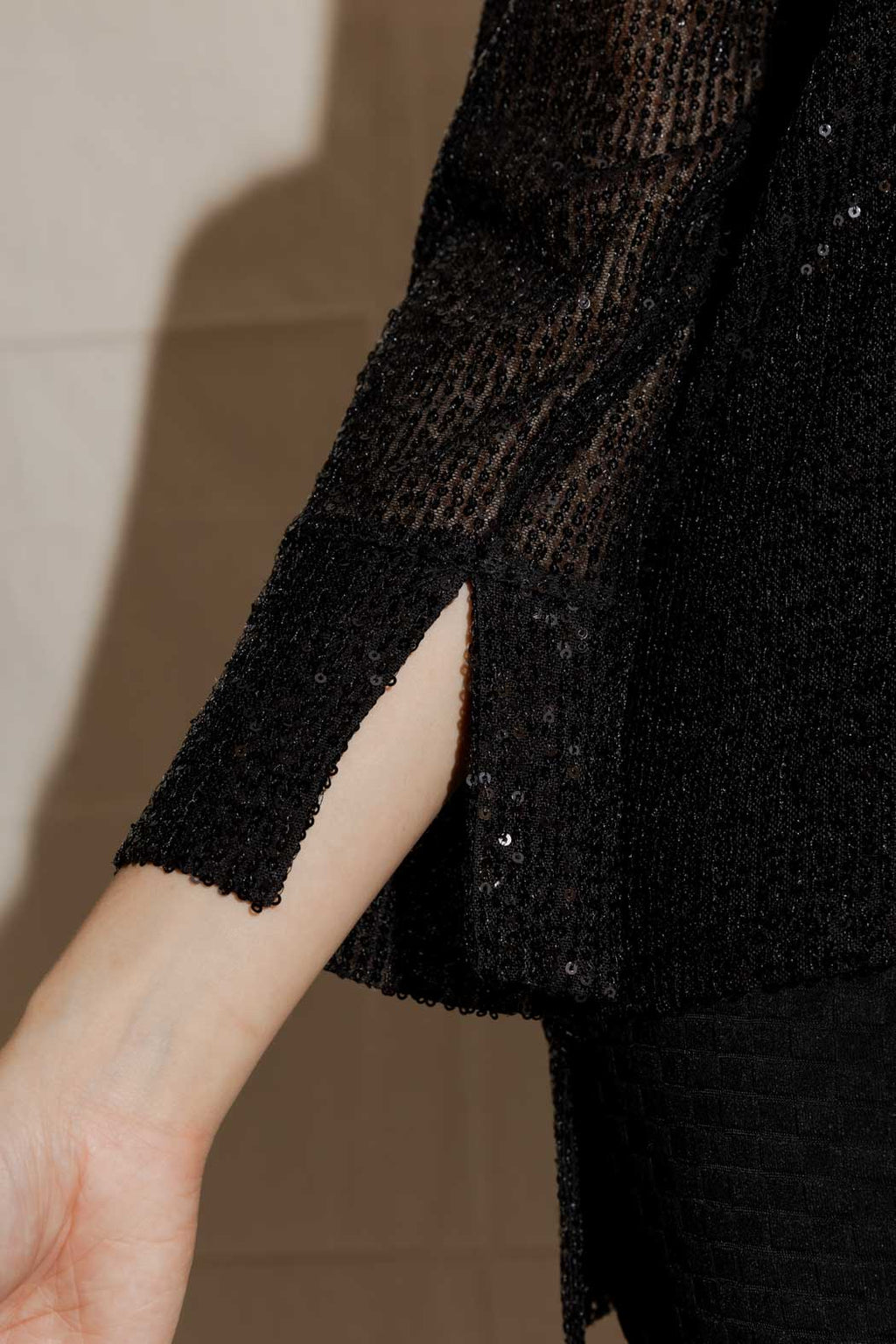 Black Sequin Over Top