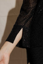 Black Sequin Over Top