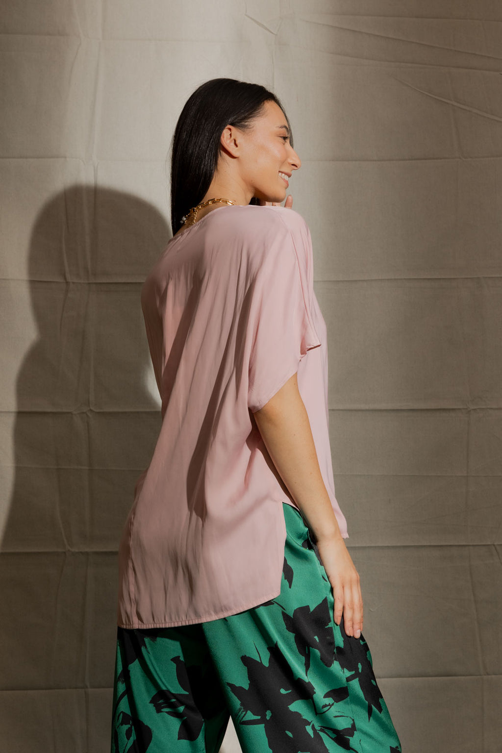 Soft Pink Silky Bondi Top