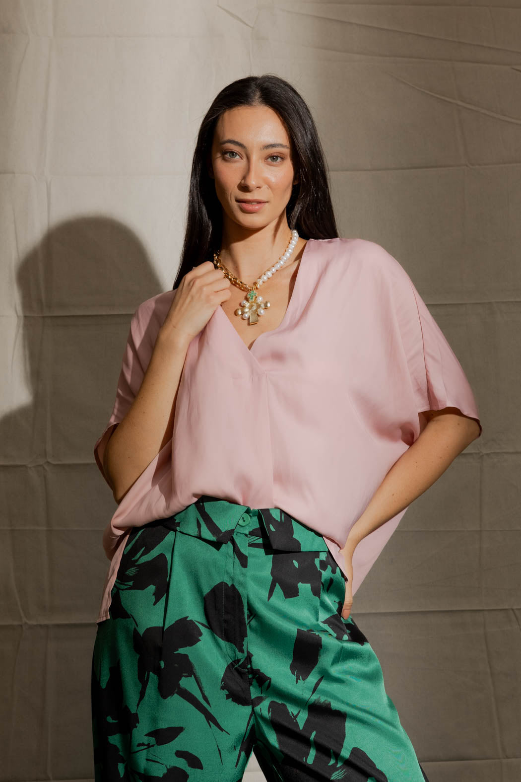 Soft Pink Silky Bondi Top