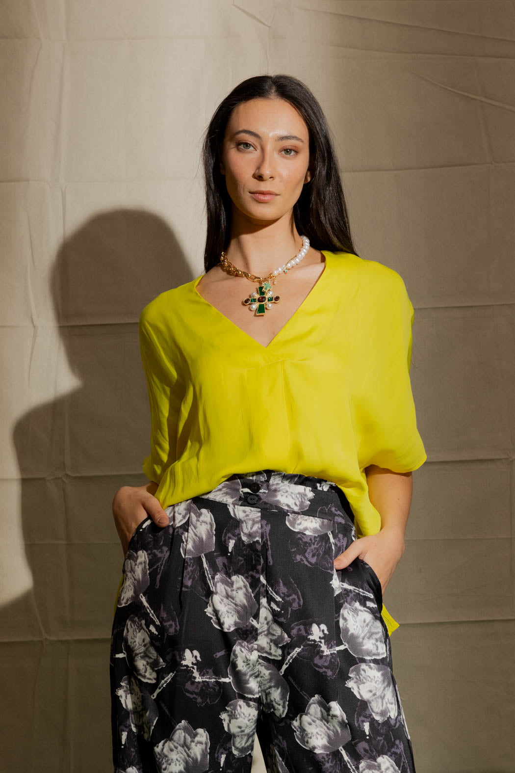 Yellow Silky Bondi Top