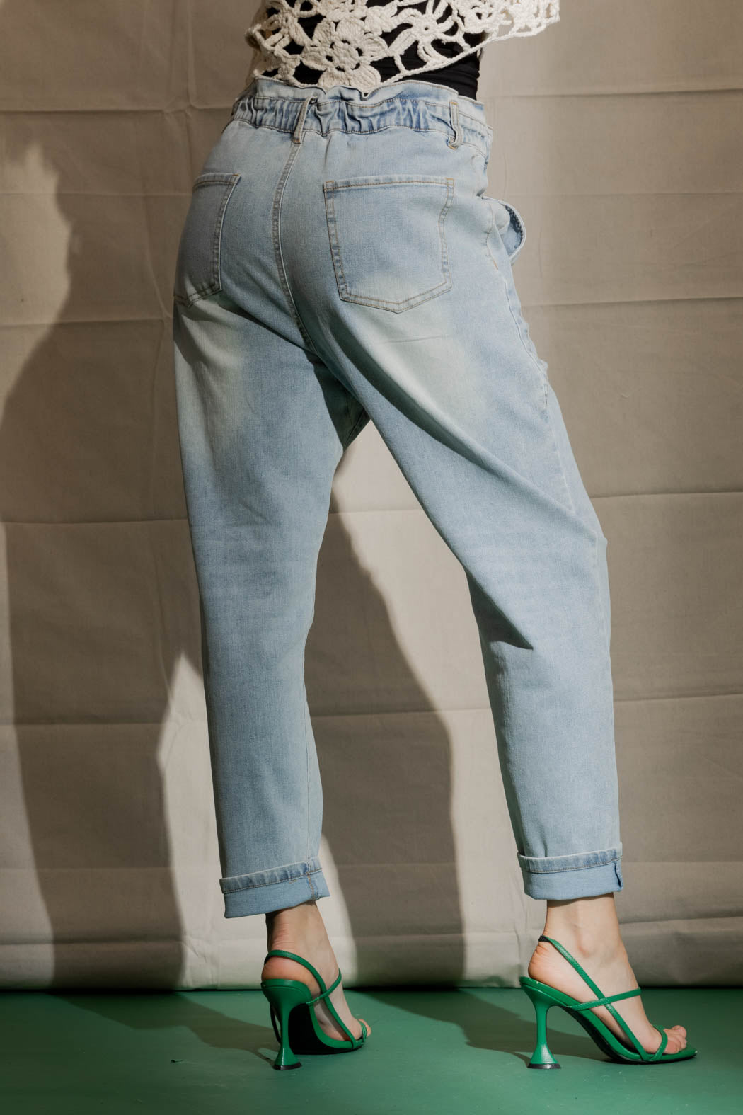 Light Denim Paperbag Jean